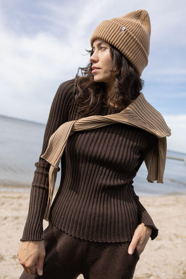 Brera 100% Merino Long-sleeve Top Chocolate