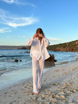 Sole 100% Linen Beach Pants White