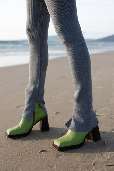Barra Ribbed 100% Merino Leggings Light Grey