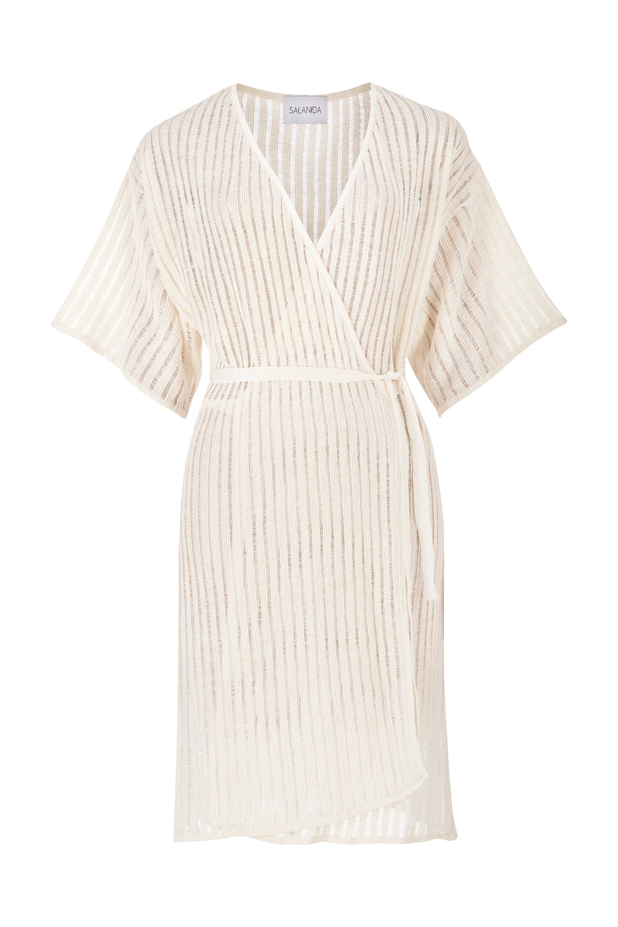 100% Linen Beach Dress - White