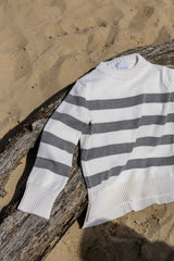 Marina Striped 100% Merino Jumper Grey *New in*