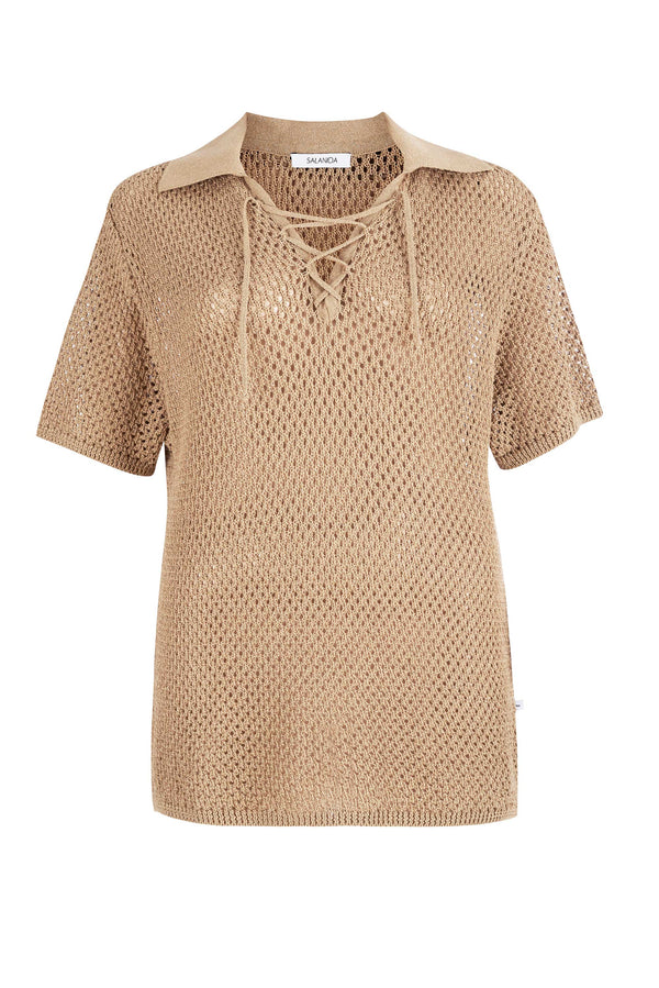 Coco Polo Lace Shirt Sand *New in*