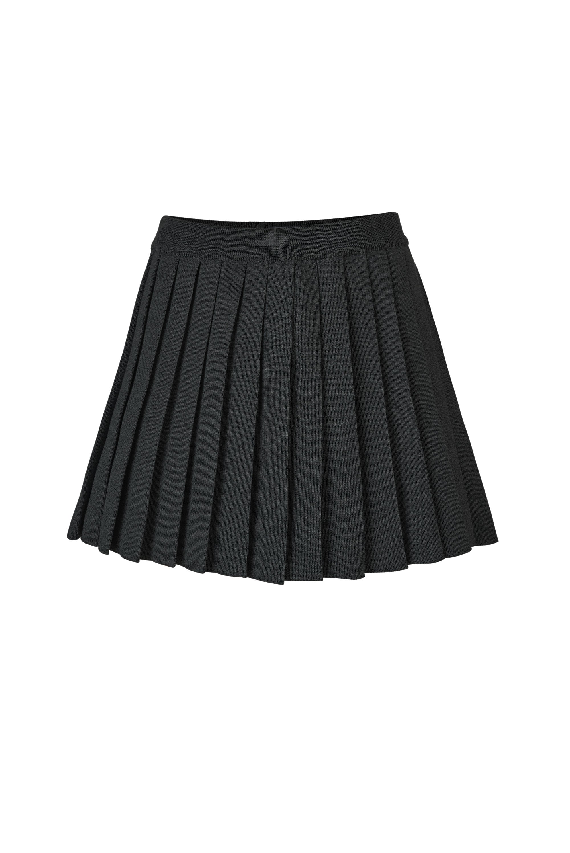 Piccolo Pleated 100% Merino Mini Skirt Black – SALANIDA