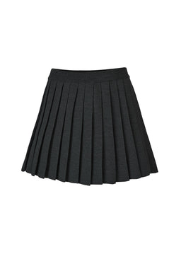 Piccolo Pleated 100% Merino Mini Skirt Black - image 1