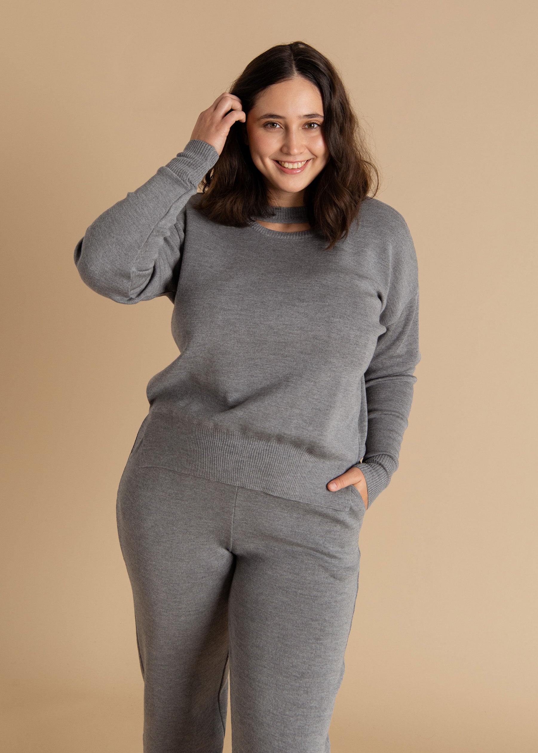 Rotondo 100% Merino Jumper Light Grey