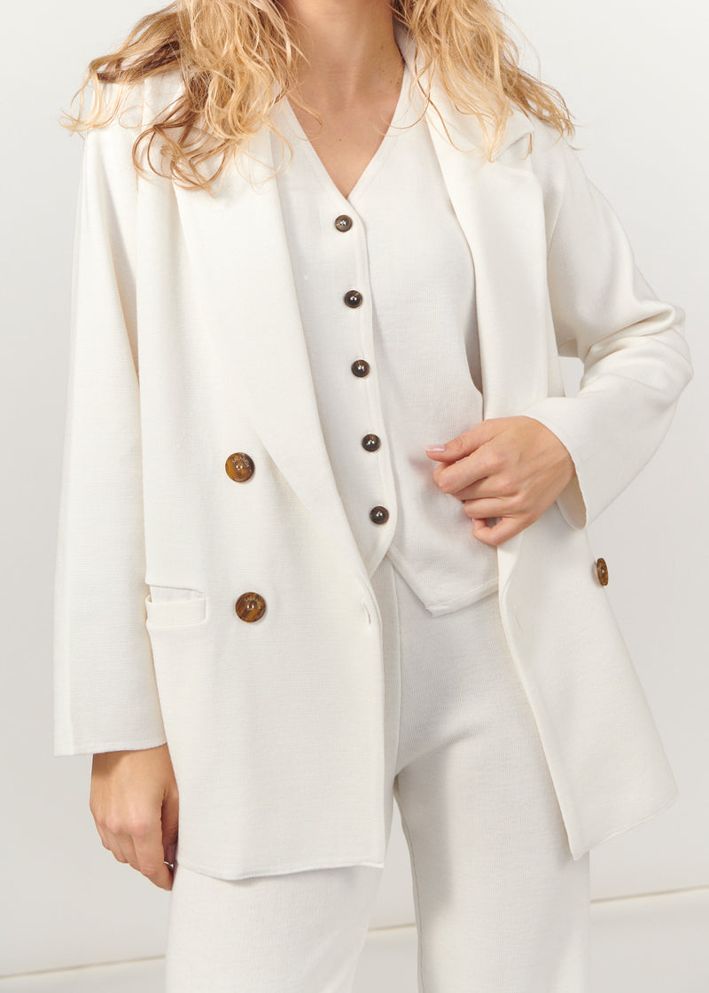 Forza Knitted 100% Merino Blazer White *Limited Edition*