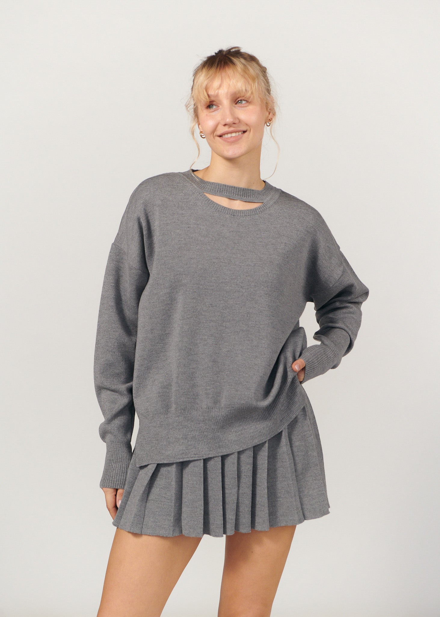 Rotondo 100% Merino Jumper Light Grey