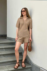 Coco Polo Lace Shirt Sand *New in*