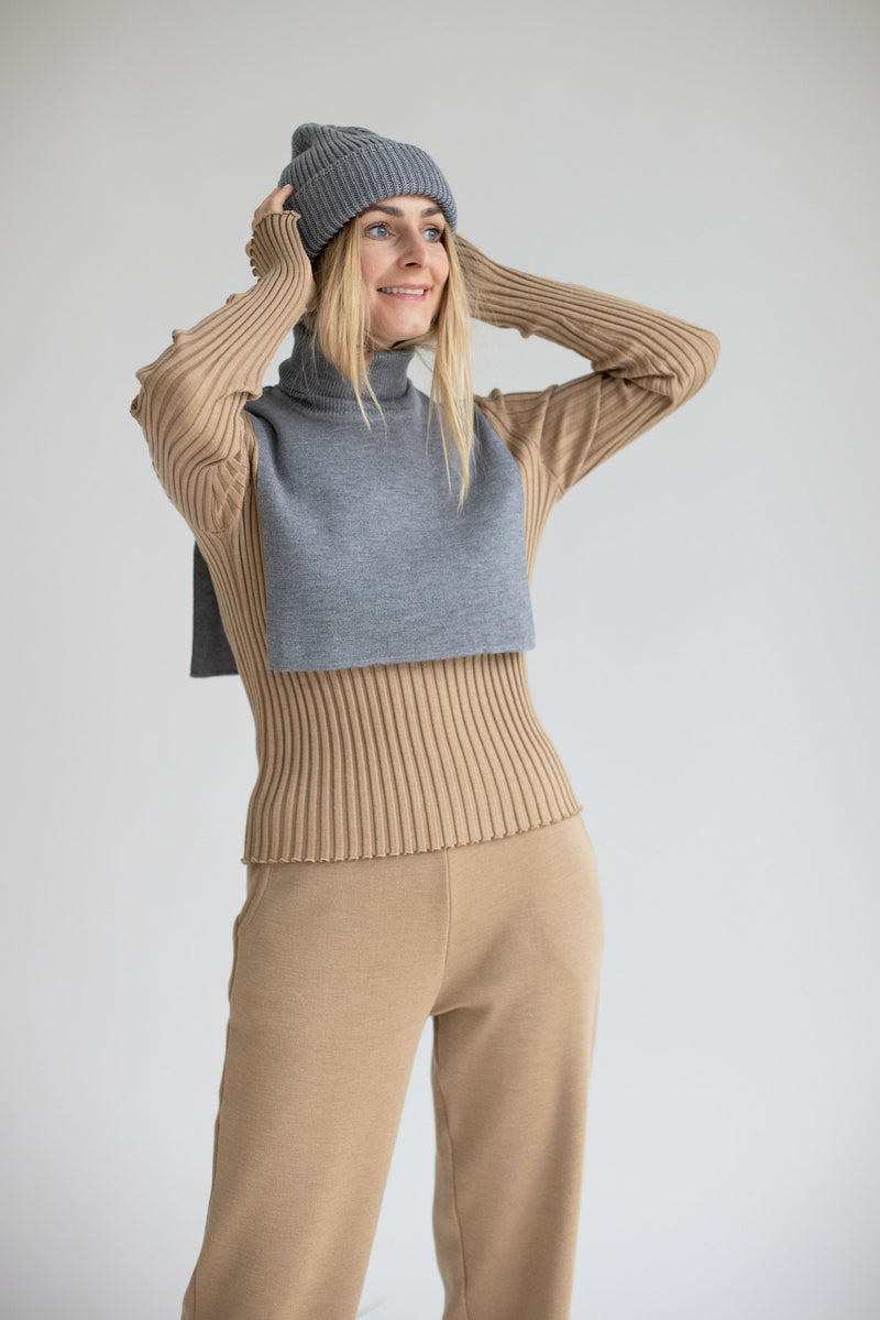 Rotondo 100% merino vilnos kepurė Pilka