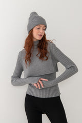 Rotondo 100% merino vilnos kepurė Pilka