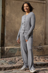 Galante Knitted 100% Merino Waistcoat Light Grey