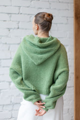 Nuvola alpakos megztinis su gaubtuvu Žalias *RIBOTO LEIDIMO*