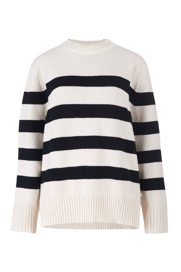 Marina Striped Merino Sweater White