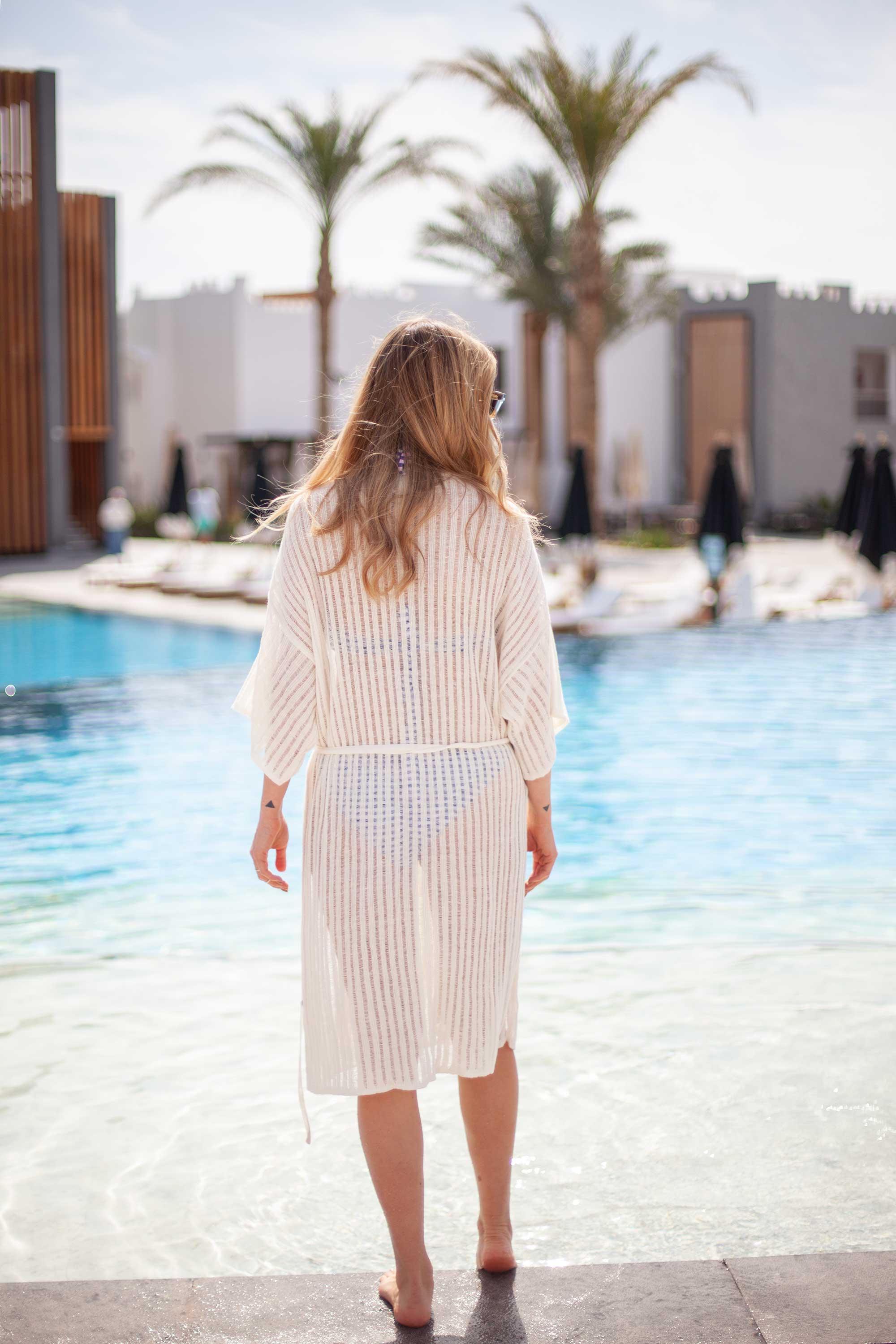 100% Linen Beach Dress - White | SOLE  SALANIDA