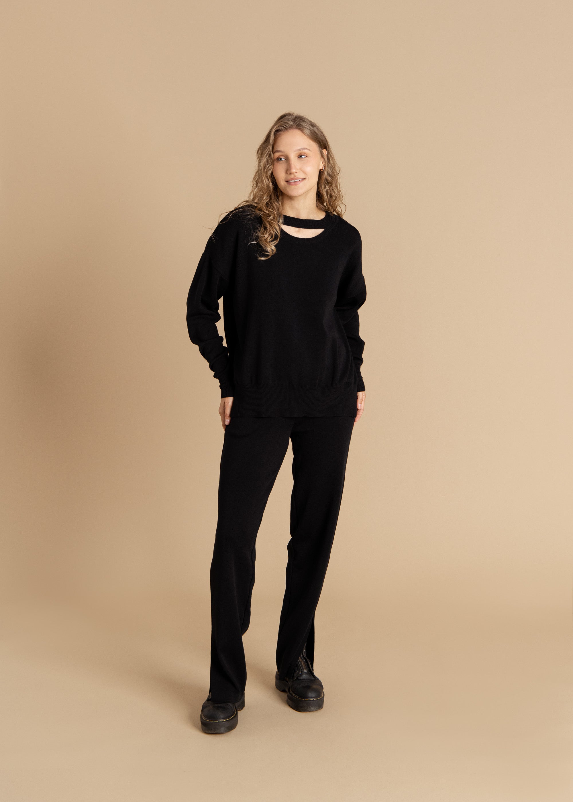 Ora & Rotondo 100% Merino Co-ord in Black