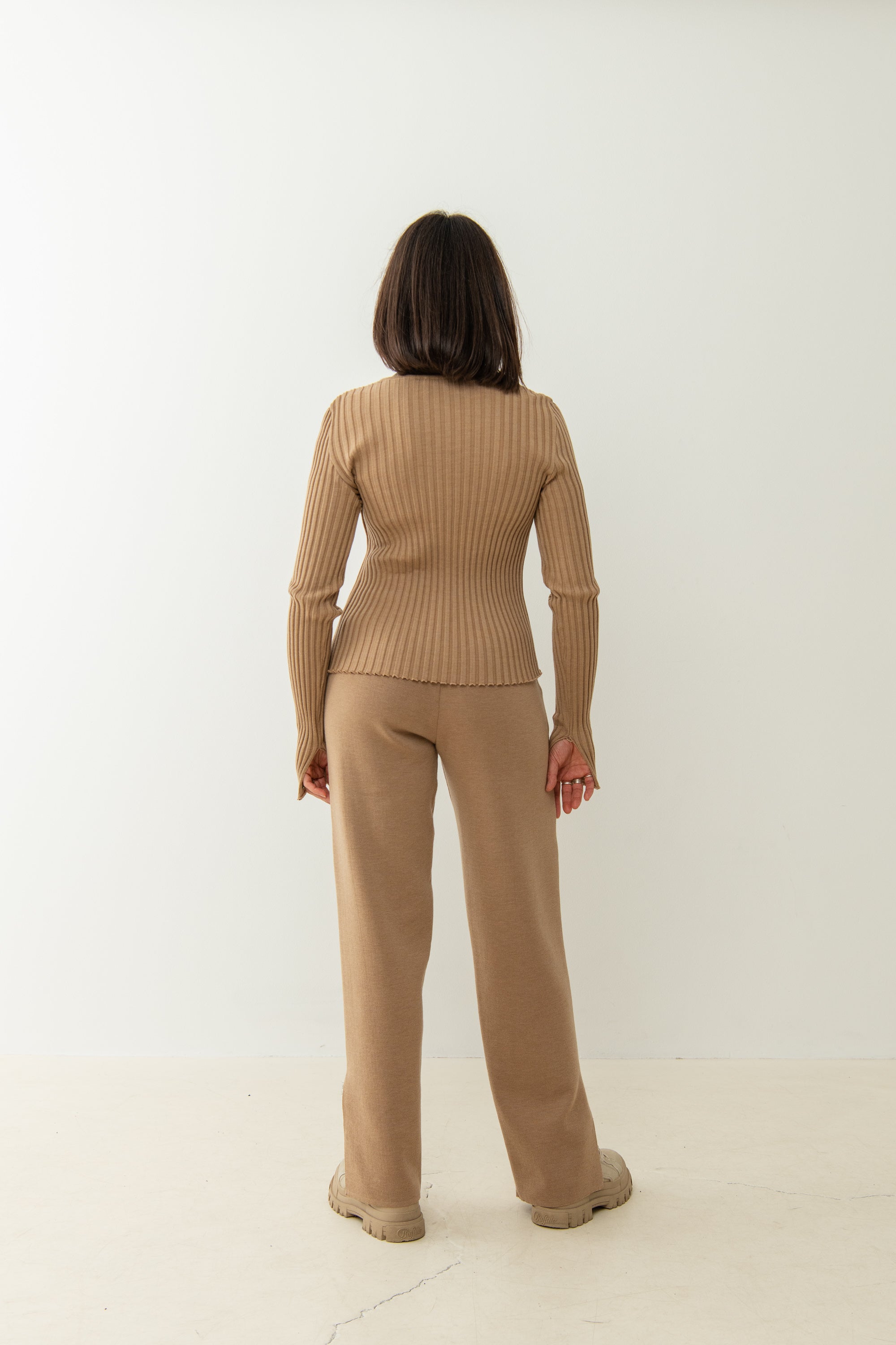 Brera 100% Merino Long-sleeve Top Beige