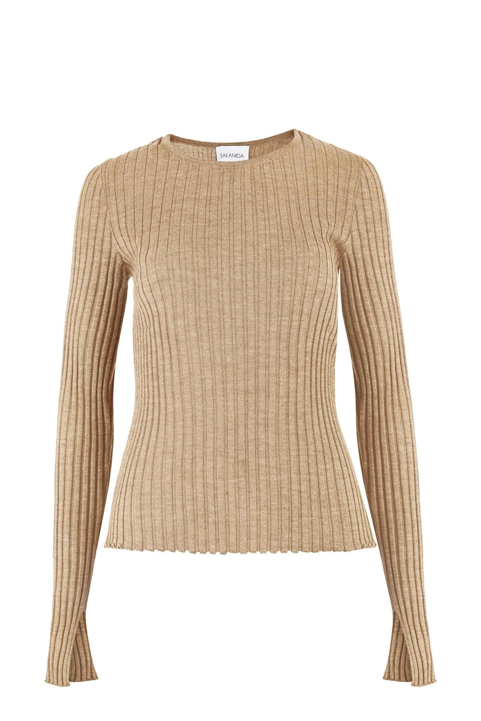 Brera 100% Merino Long-sleeve Top Beige