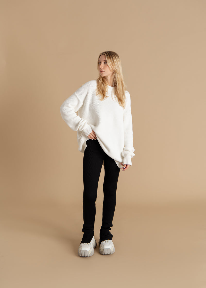 Honeycomb Unisex Jumper White